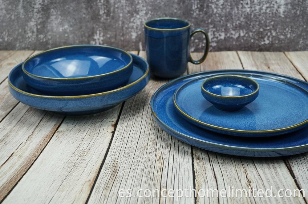 Reactive Glazed Stoneware Dinner Set In Starry Blue Ch22067 G05 2